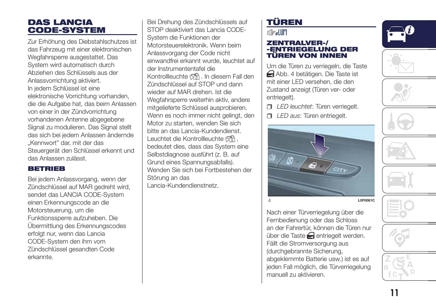 2017-2018 Lanica Ypsilon Manuel du propriétaire | Allemand