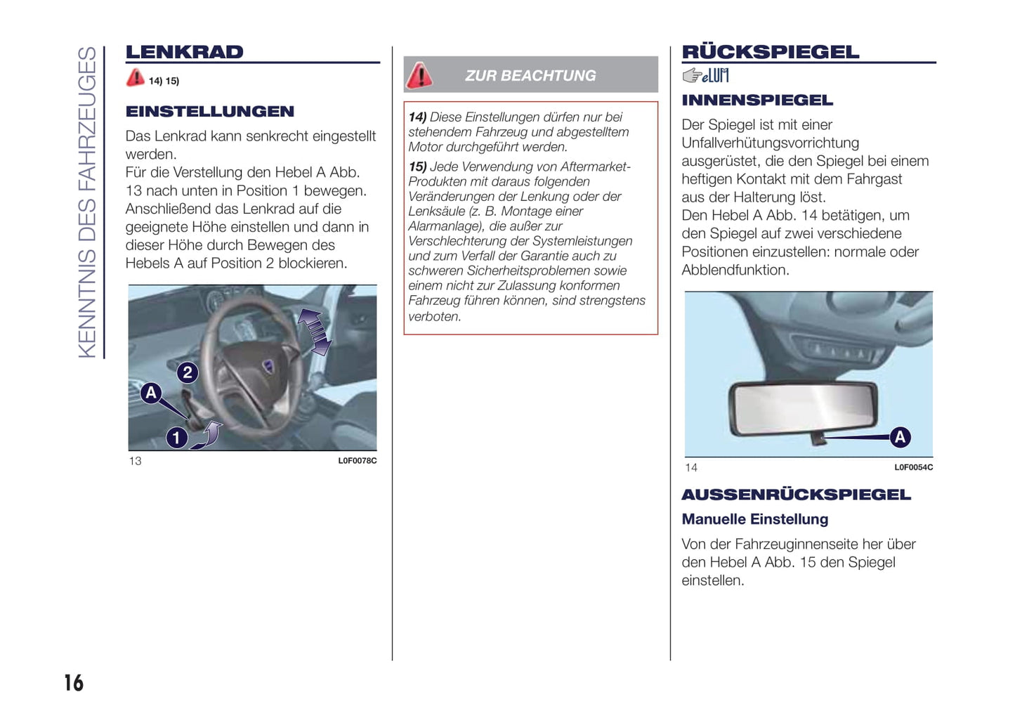 2017-2018 Lanica Ypsilon Manuel du propriétaire | Allemand