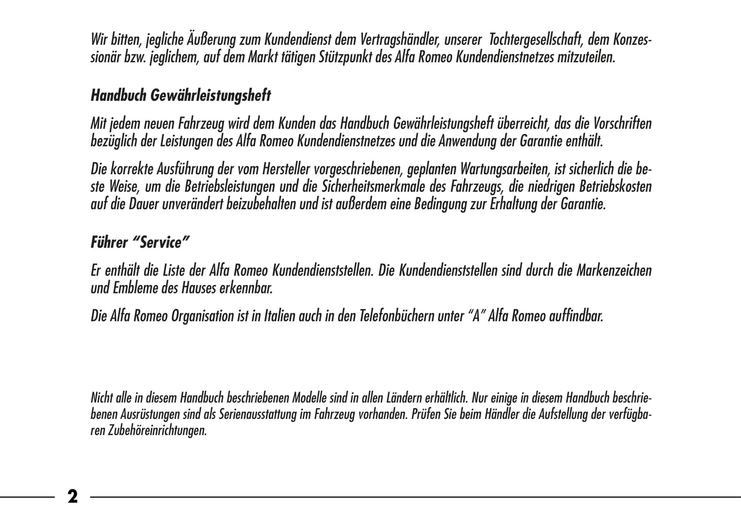 2003-2007 Alfa Romeo 166 Owner's Manual | German