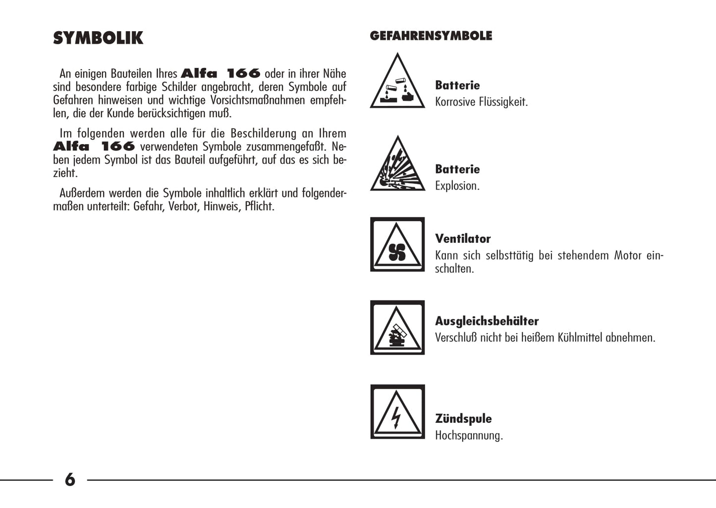 2003-2007 Alfa Romeo 166 Owner's Manual | German
