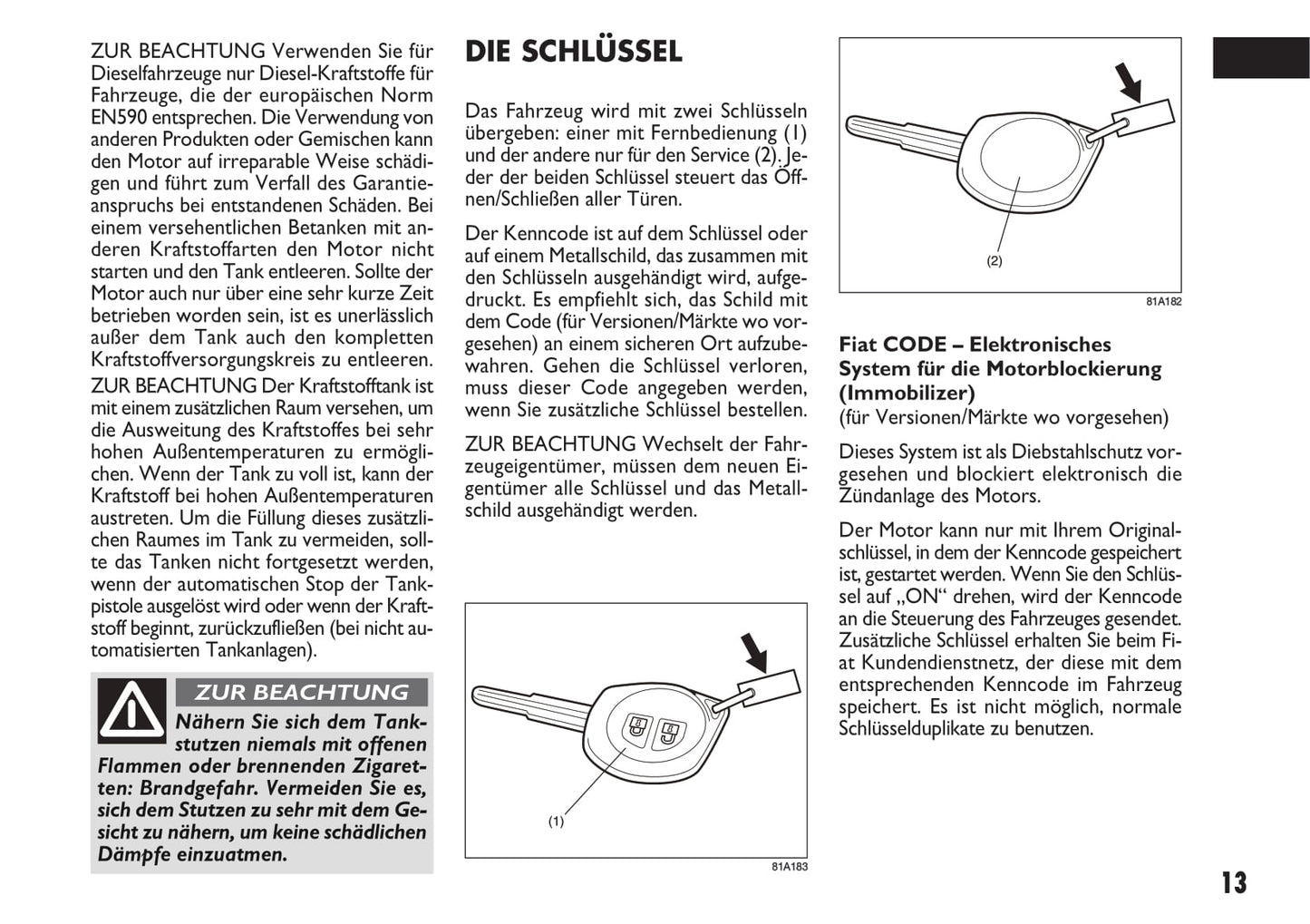 2012-2014 Fiat Sedici Manuel du propriétaire | Allemand