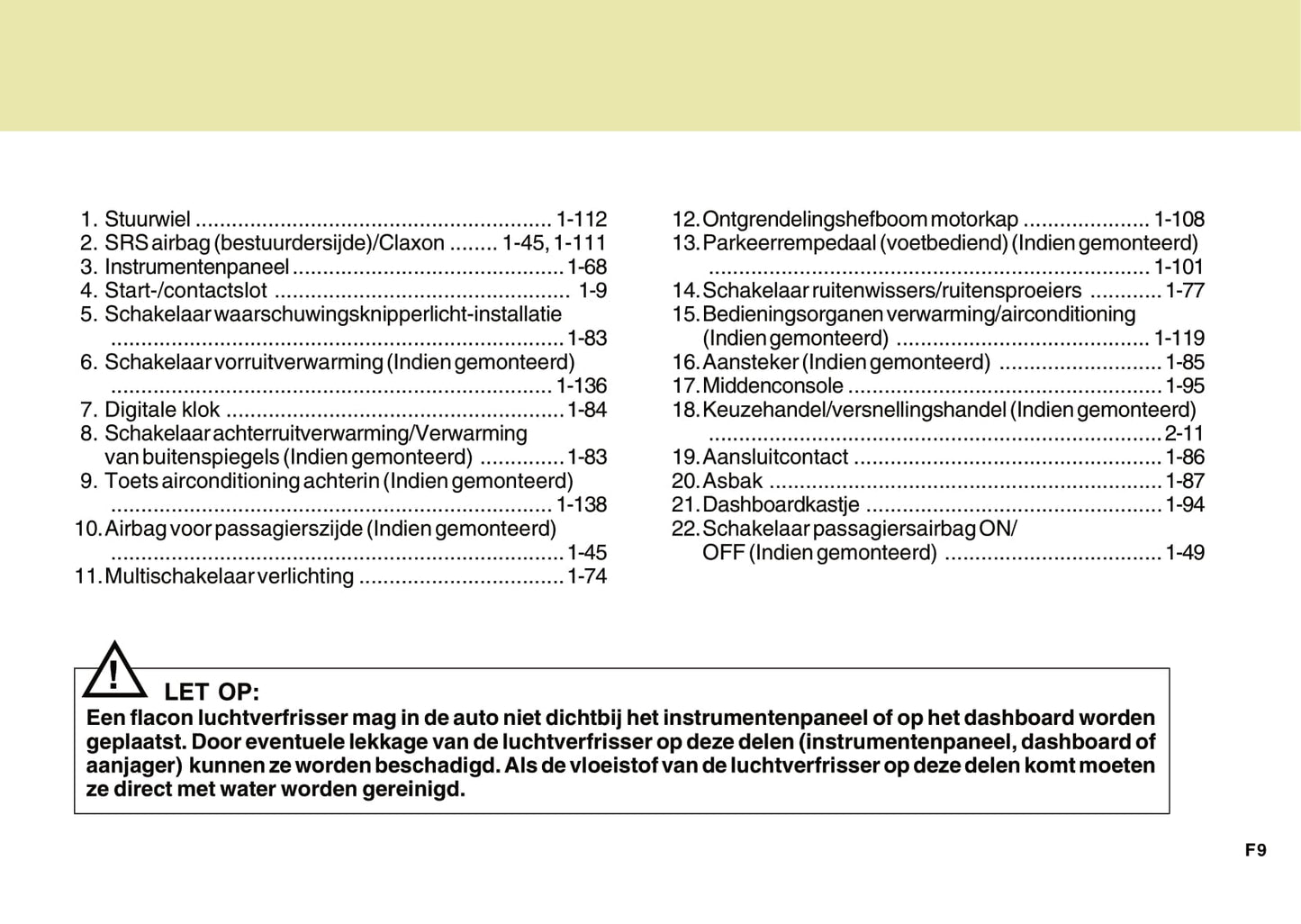 2008-2009 Hyundai Santa Fe Owner's Manual | Dutch