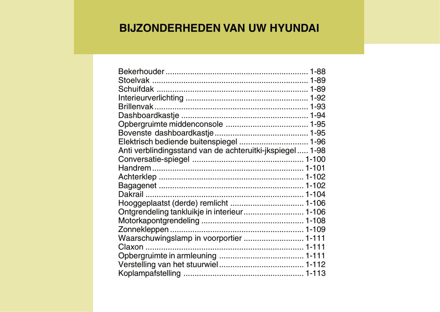 2008-2009 Hyundai Santa Fe Owner's Manual | Dutch