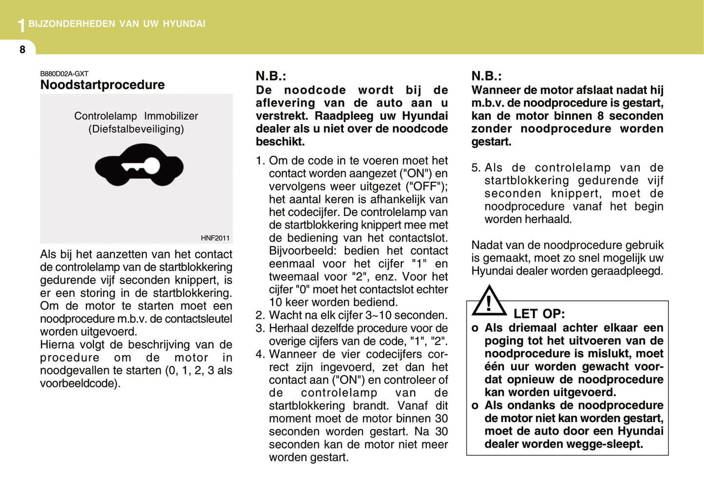 2008-2009 Hyundai Santa Fe Owner's Manual | Dutch