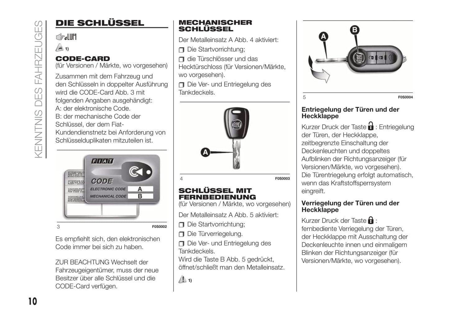 2018-2019 Fiat 500/500C Bedienungsanleitung | Deutsch