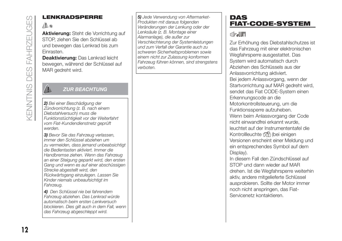 2018-2019 Fiat 500/500C Bedienungsanleitung | Deutsch