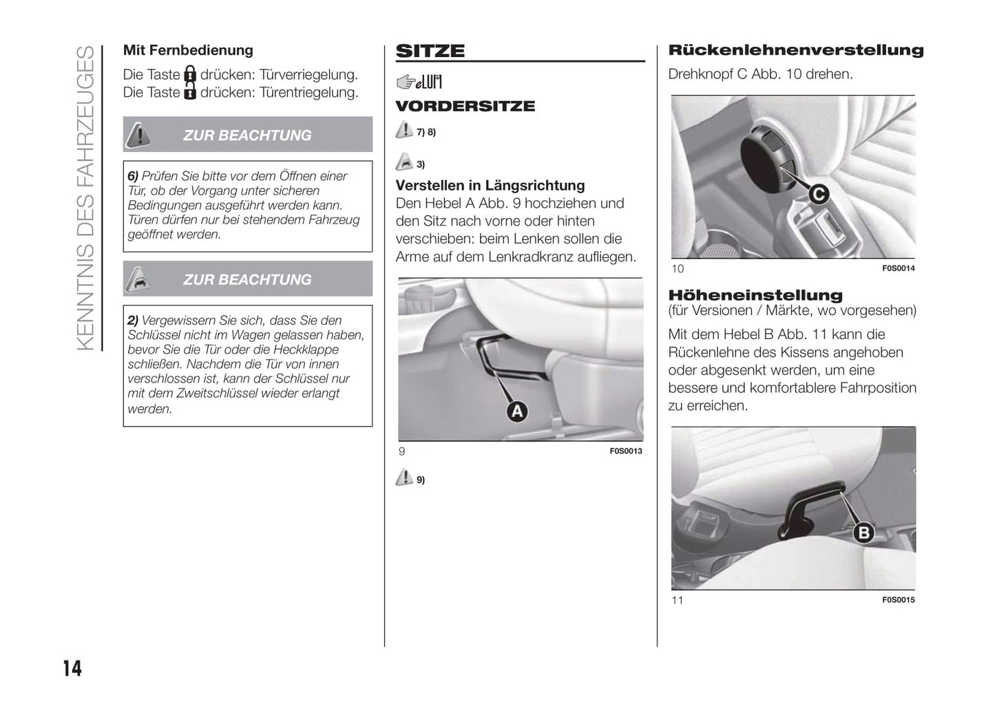 2018-2019 Fiat 500/500C Bedienungsanleitung | Deutsch
