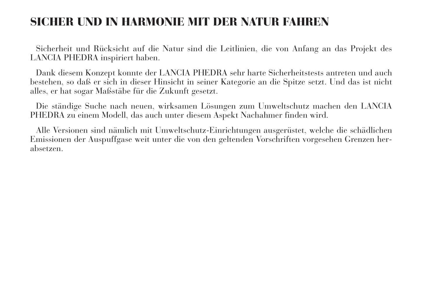 2002-2008 Lanica Phedra Bedienungsanleitung | Deutsch
