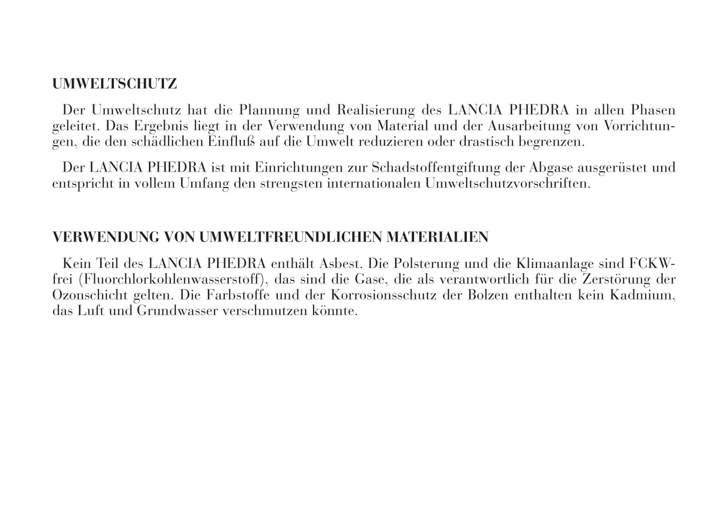 2002-2008 Lanica Phedra Bedienungsanleitung | Deutsch