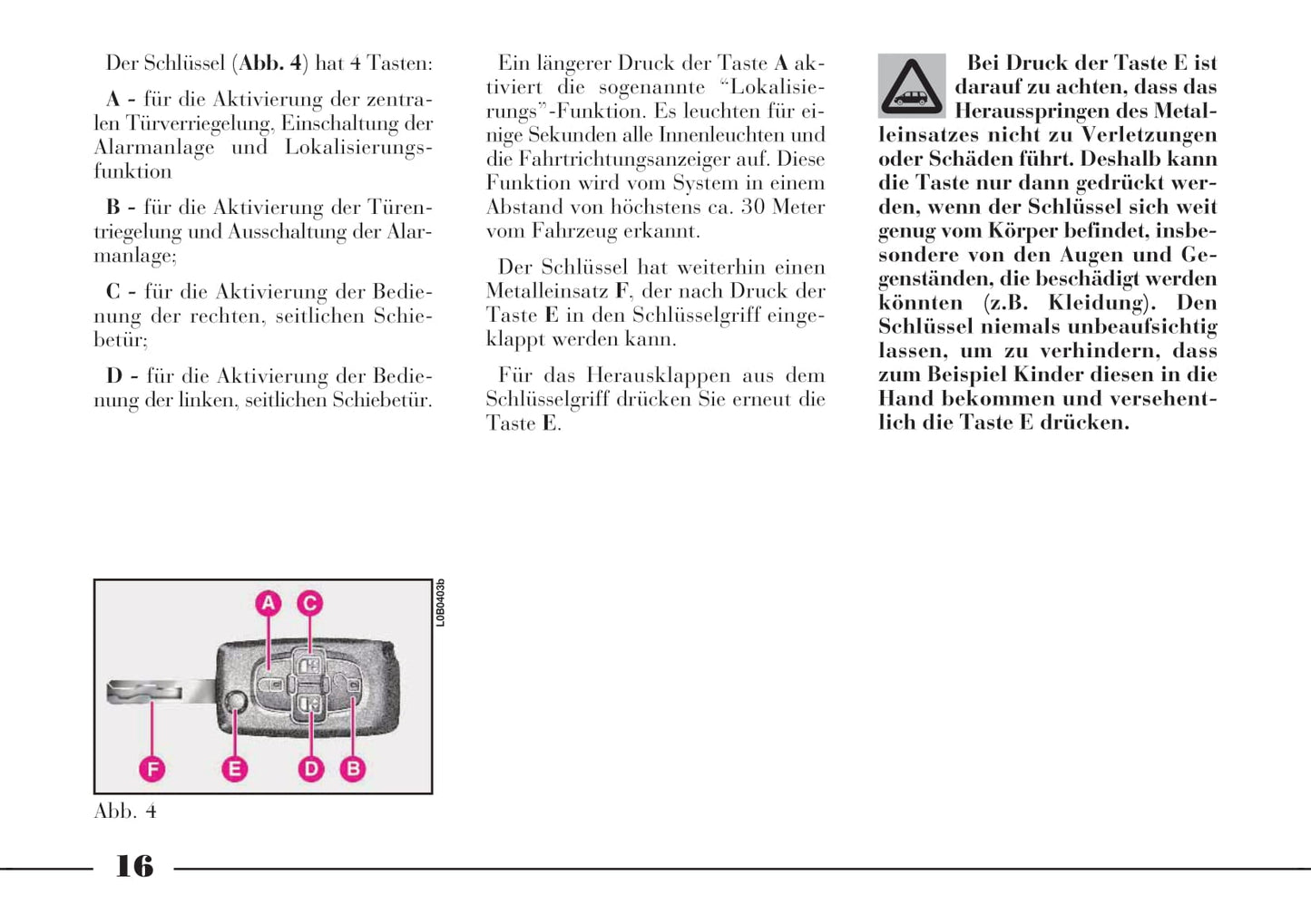 2002-2008 Lanica Phedra Bedienungsanleitung | Deutsch