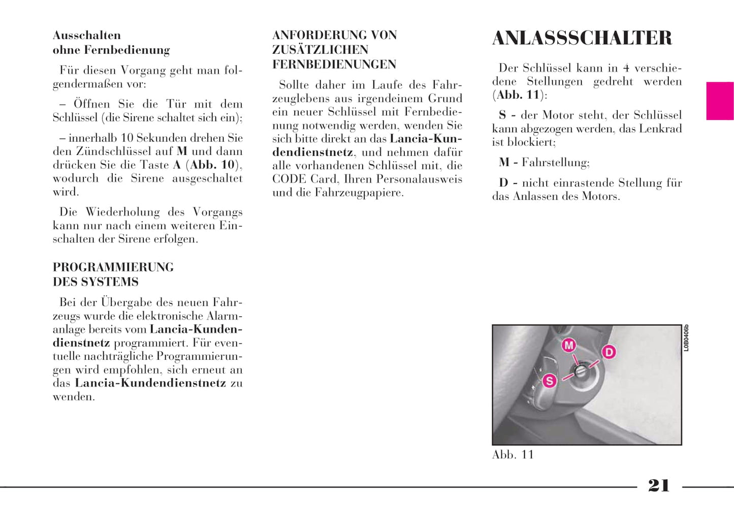2002-2008 Lanica Phedra Bedienungsanleitung | Deutsch