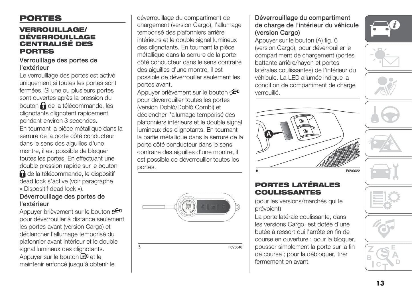 2015-2019 Fiat Nouvo Doblò Panorama Manuel du propriétaire | Français