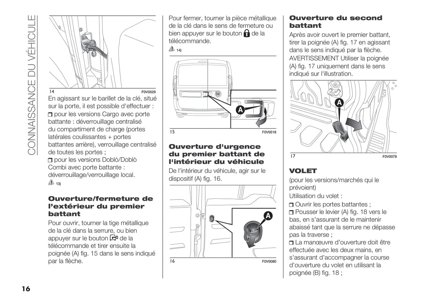 2015-2019 Fiat Nouvo Doblò Panorama Manuel du propriétaire | Français