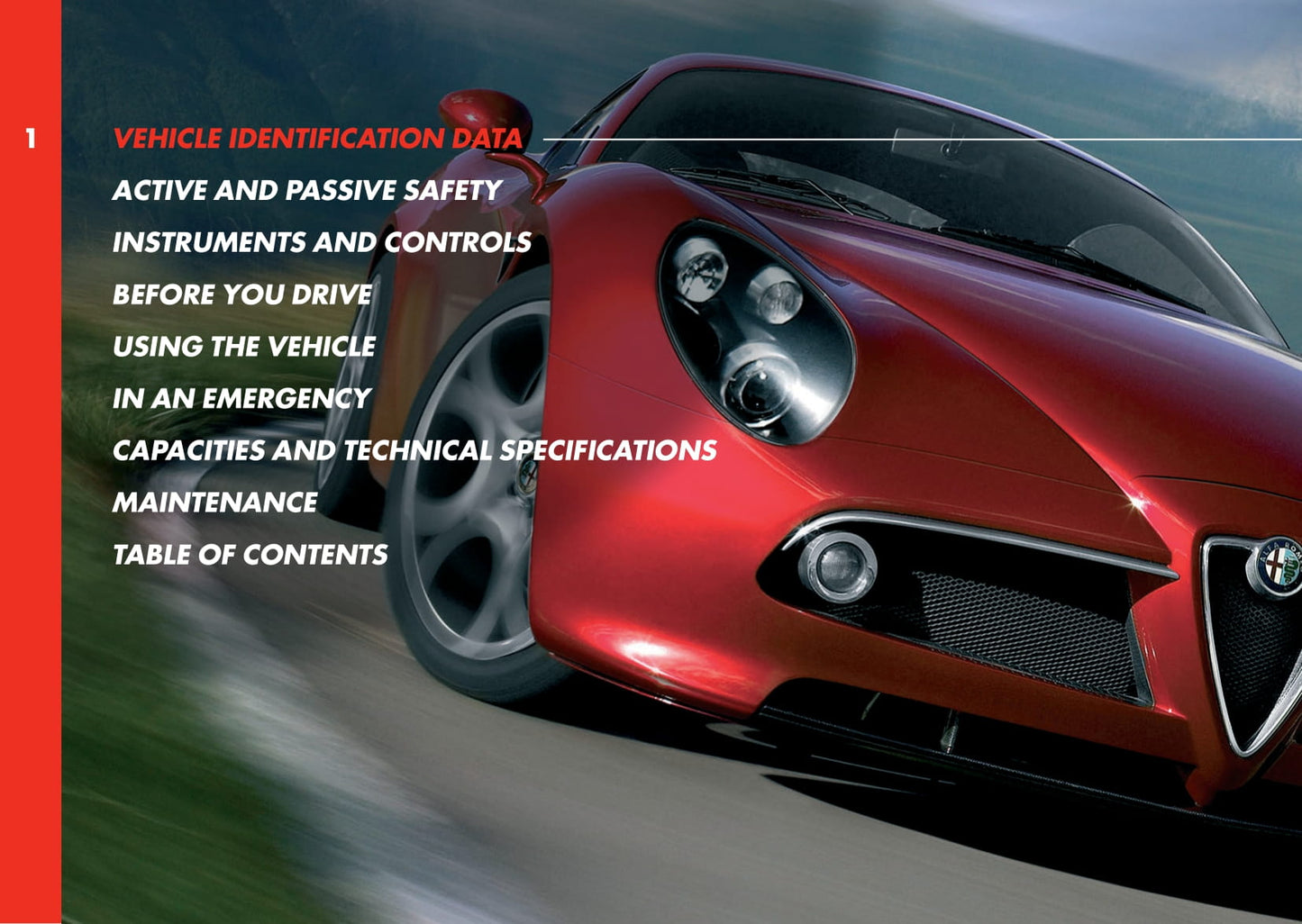 2008 Alfa Romeo 8C Manuel du propriétaire | Anglais
