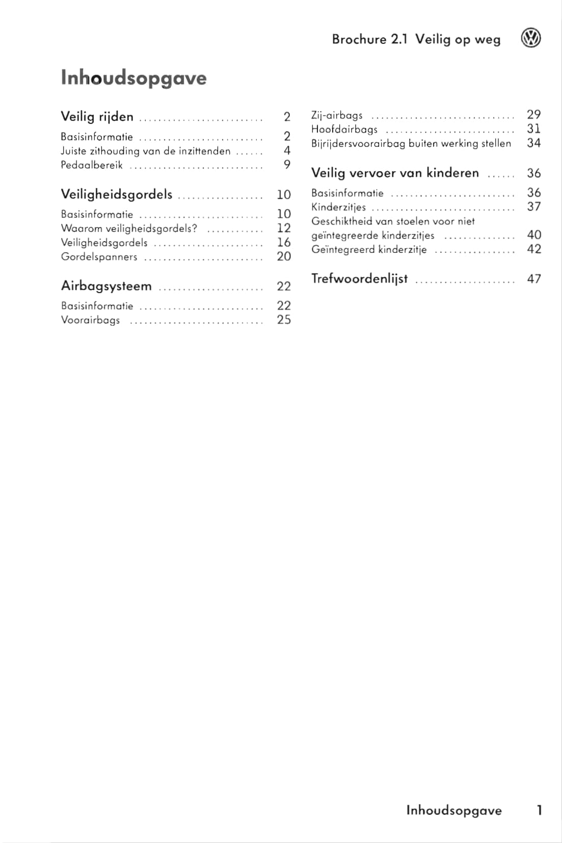 2005-2009 Volkswagen Polo Owner's Manual | Dutch
