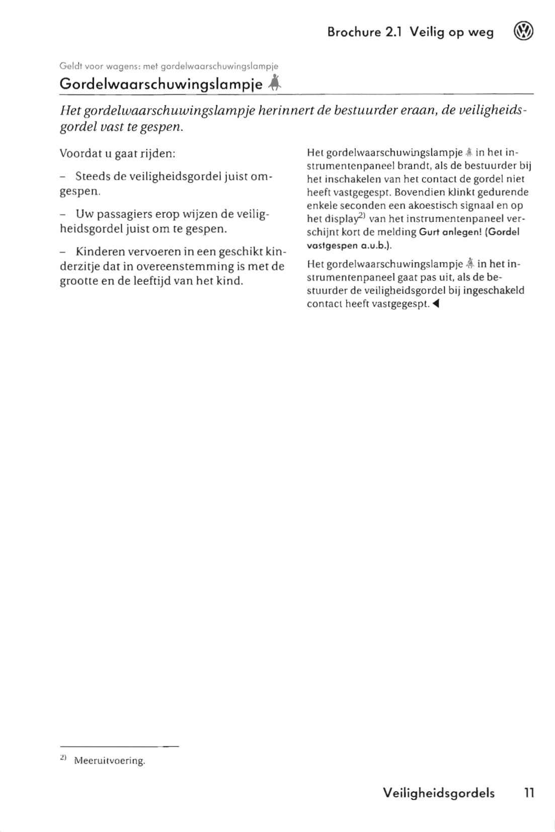 2005-2009 Volkswagen Polo Owner's Manual | Dutch