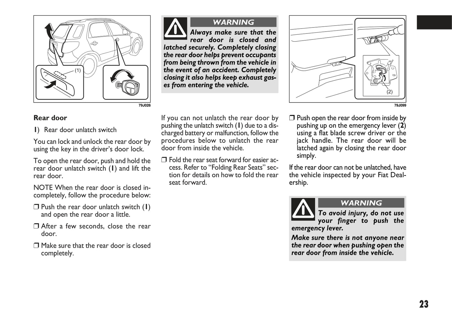 2007-2009 Fiat Sedici Manuel du propriétaire | Anglais