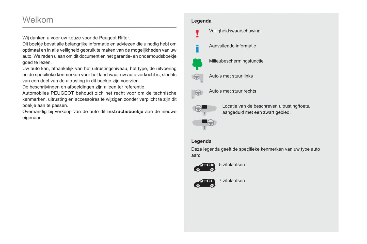 2019-2022 Peugeot Rifter Manuel du propriétaire | Néerlandais