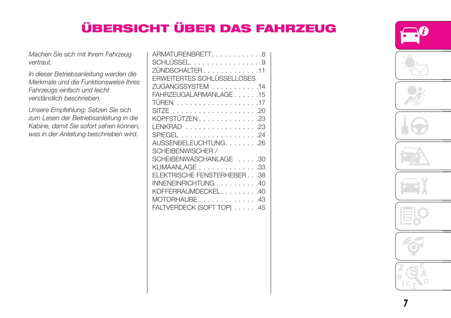 2018-2020 Abarth 124 Spider Gebruikershandleiding | Duits
