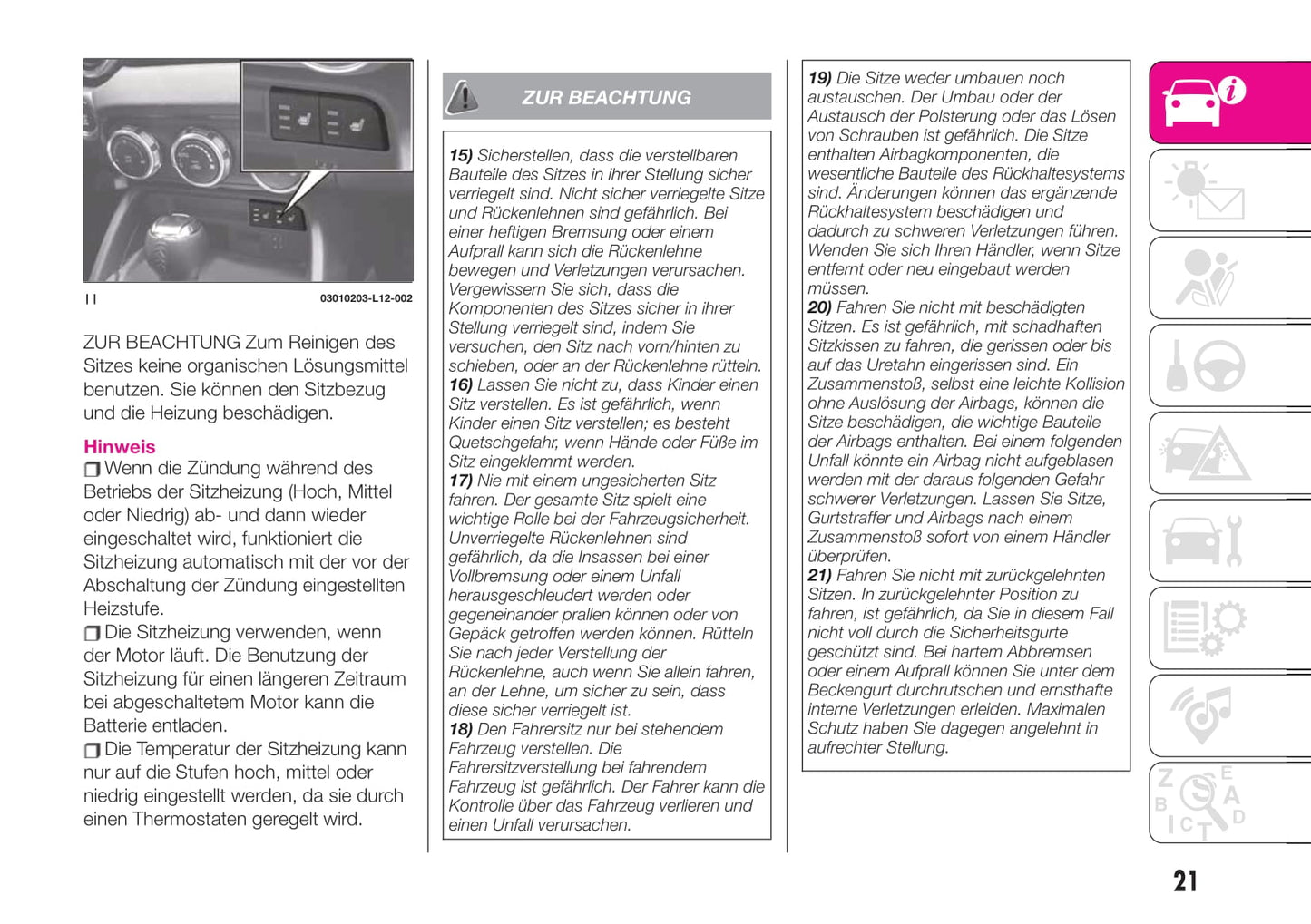 2018-2020 Abarth 124 Spider Gebruikershandleiding | Duits