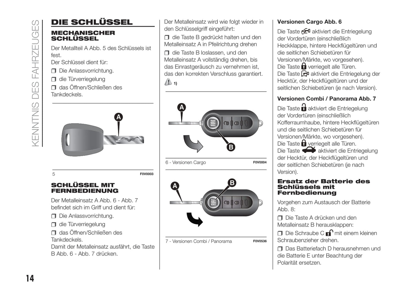 2015-2016 Fiat Doblò Manuel du propriétaire | Allemand