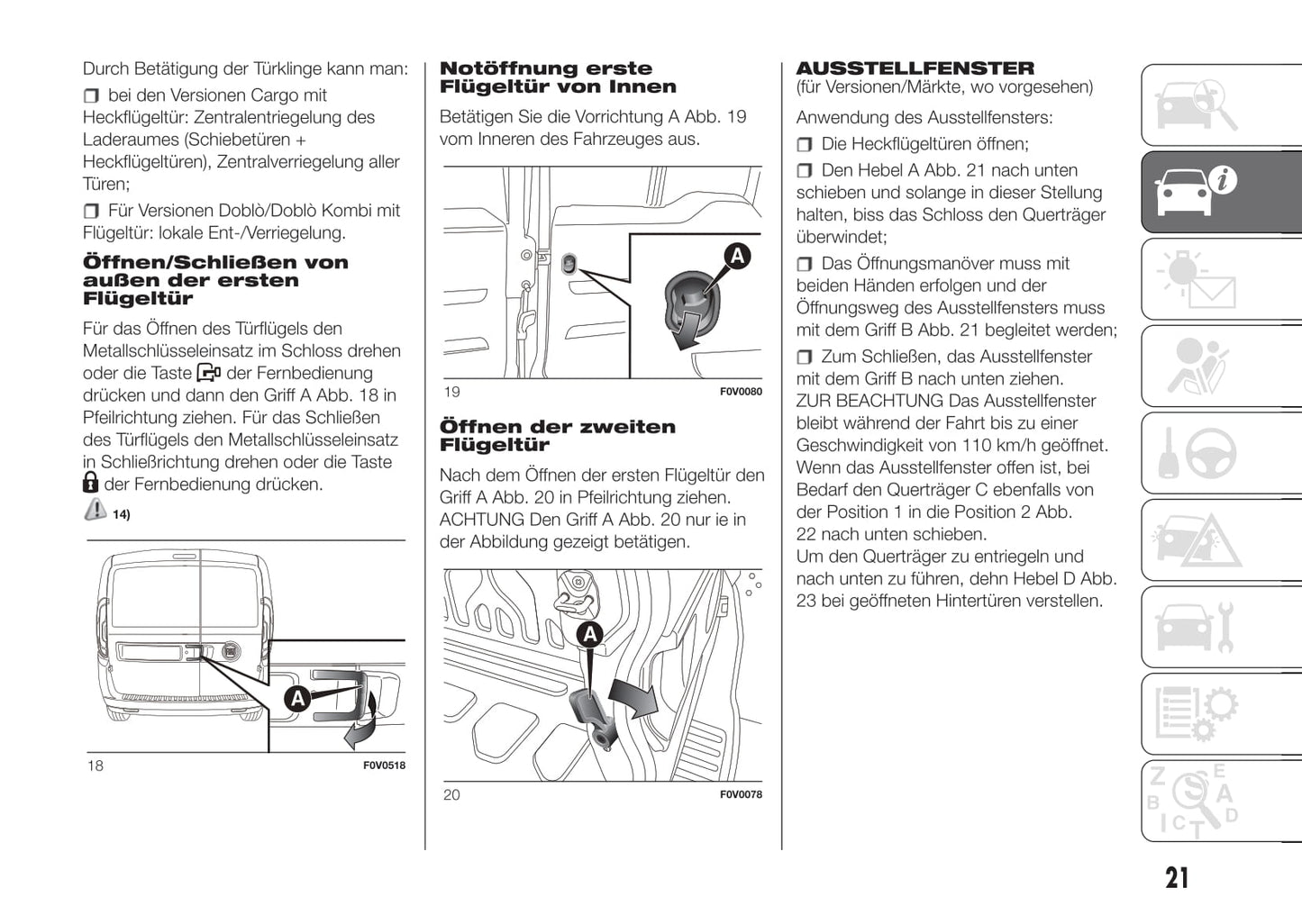 2015-2016 Fiat Doblò Manuel du propriétaire | Allemand