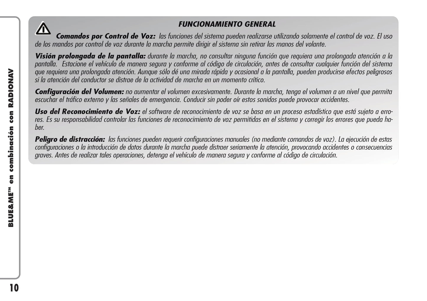 Alfa Romeo Blue&Me en Combinación con Radionav Instrucciones 2009 - 2010