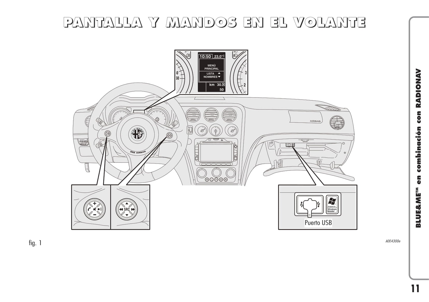 Alfa Romeo Blue&Me en Combinación con Radionav Instrucciones 2009 - 2010