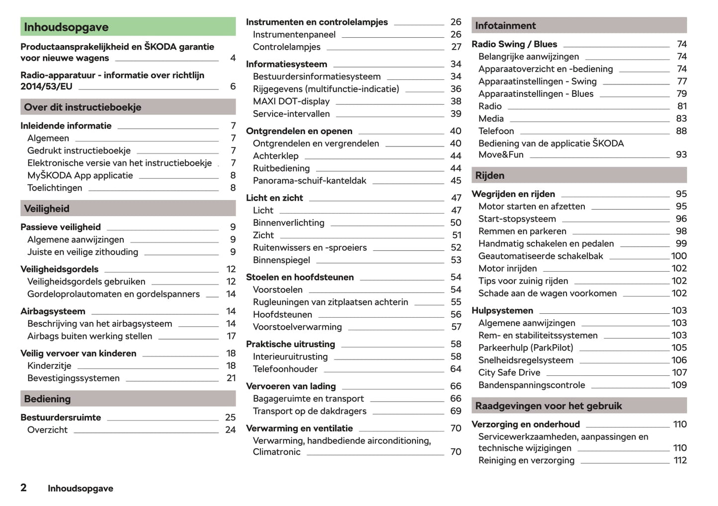 2018-2019 Skoda Citigo Gebruikershandleiding | Nederlands