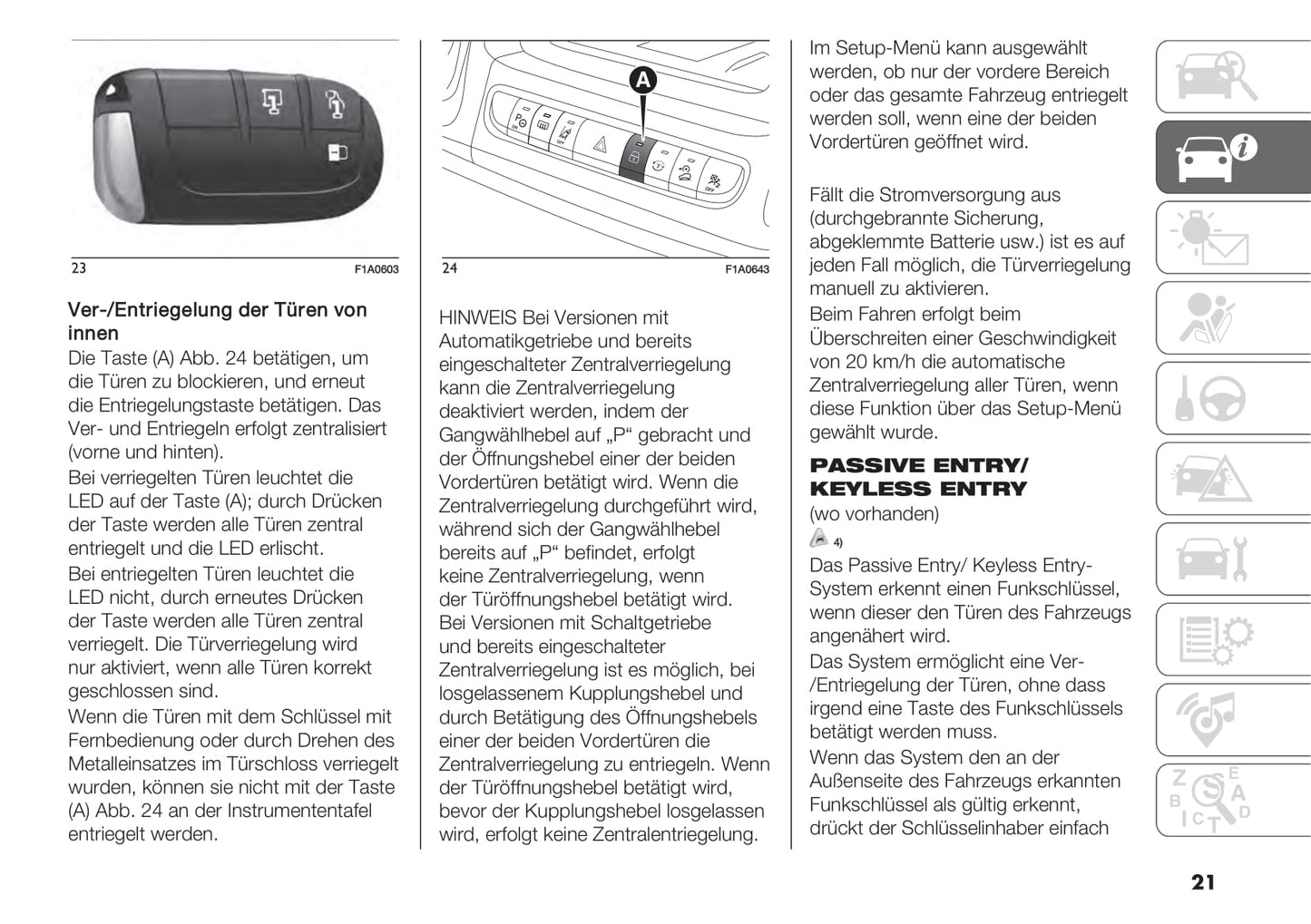 2021-2022 Fiat Ducato Owner's Manual | German