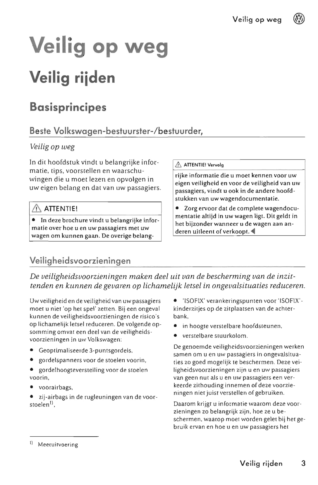 2005-2011 Volkswagen Fox Owner's Manual | Dutch