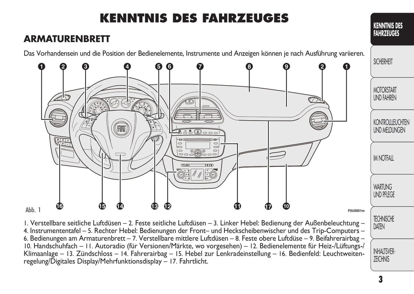 2010-2011 Fiat Punto Evo Bedienungsanleitung | Deutsch
