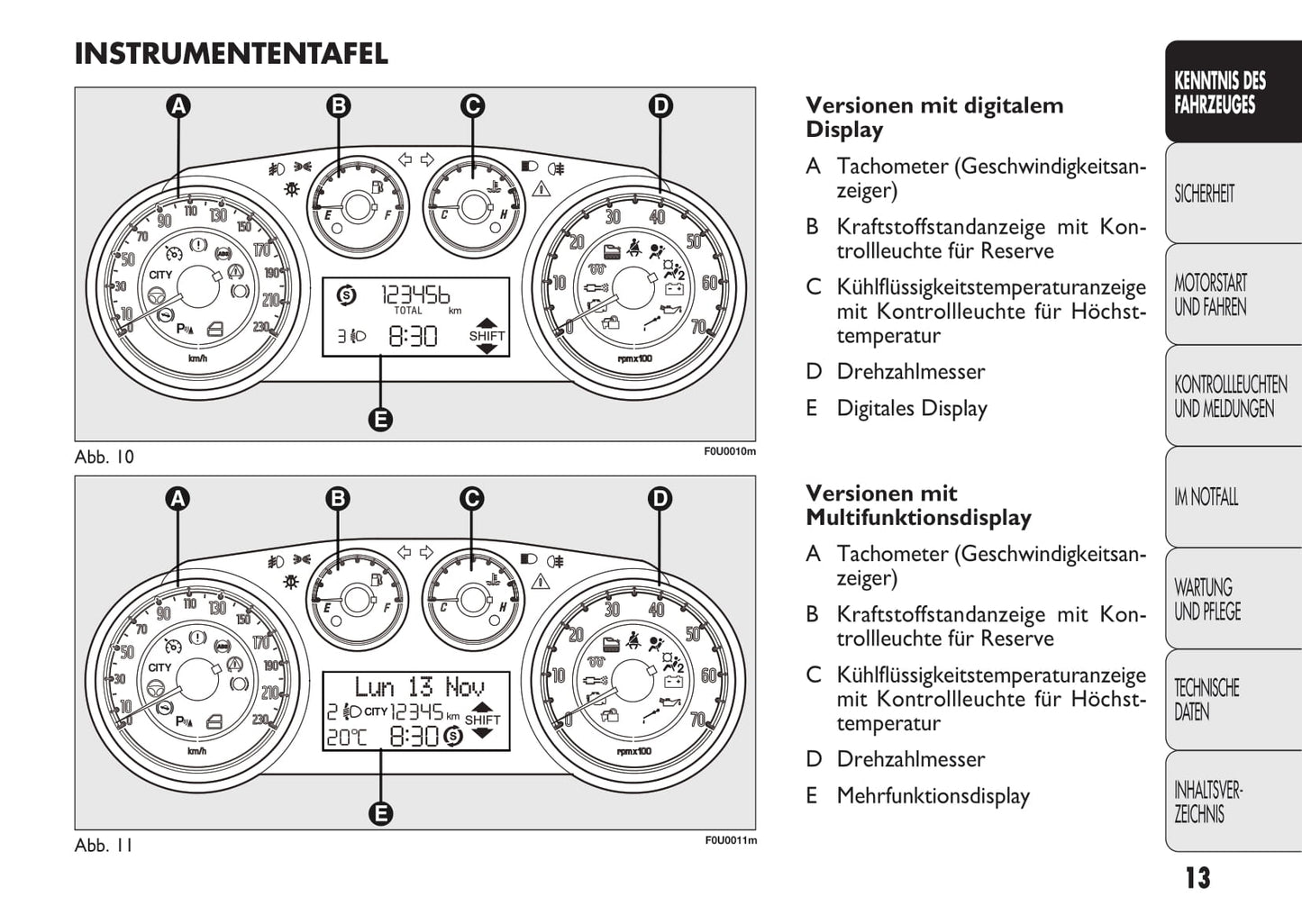 2010-2011 Fiat Punto Evo Bedienungsanleitung | Deutsch