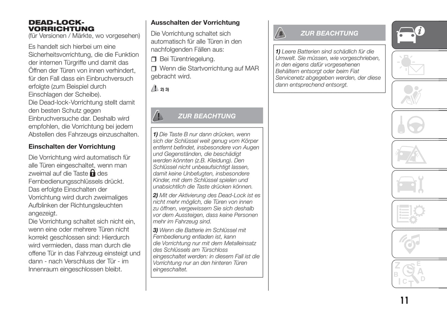 2018-2019 Fiat Doblò Owner's Manual | German