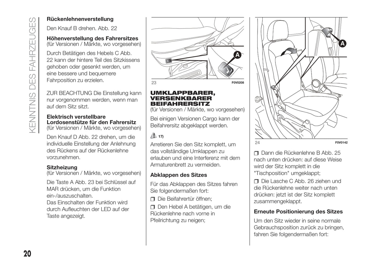 2018-2019 Fiat Doblò Owner's Manual | German
