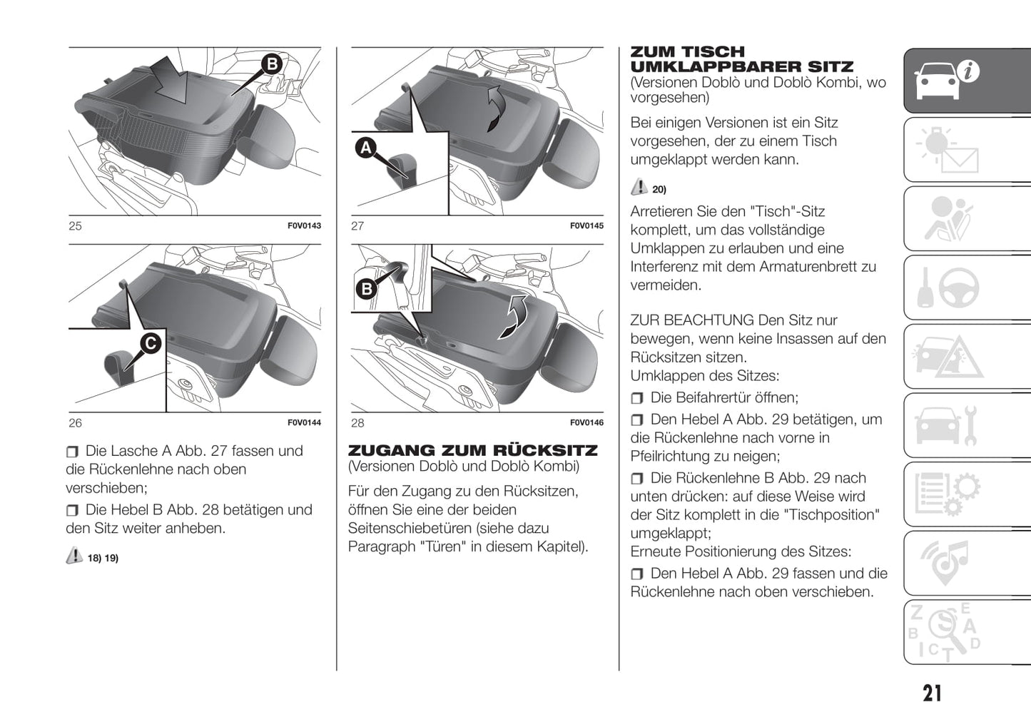 2018-2019 Fiat Doblò Owner's Manual | German