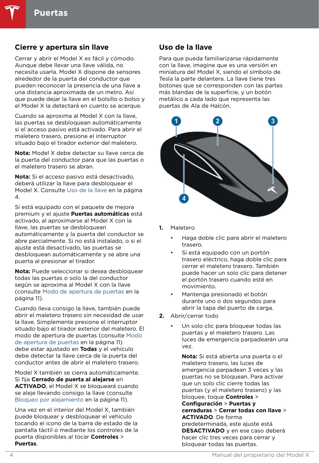 2016-2019 Tesla Model X Owner's Manual | Spanish