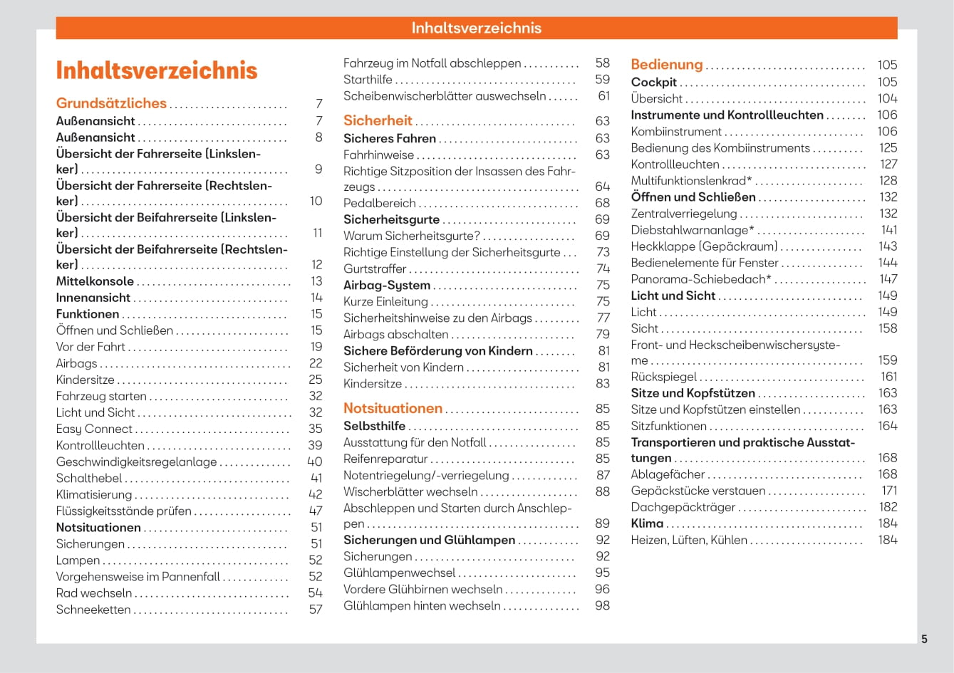 2018-2019 Seat Leon Owner's Manual | German