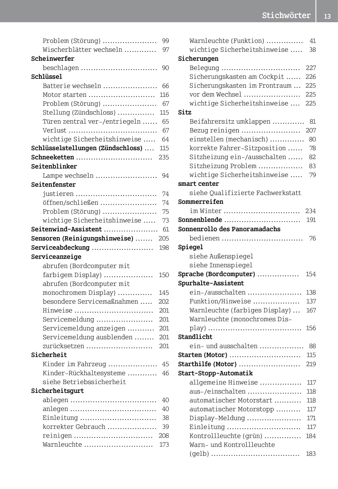 2014-2016 Smart Fortwo Owner's Manual | German