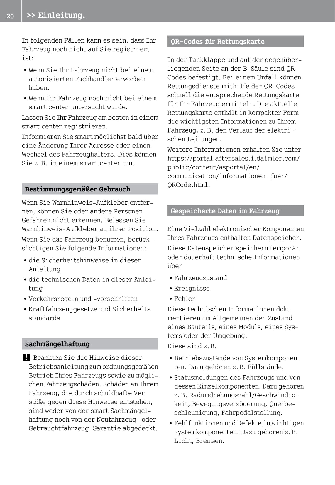 2014-2016 Smart Fortwo Owner's Manual | German