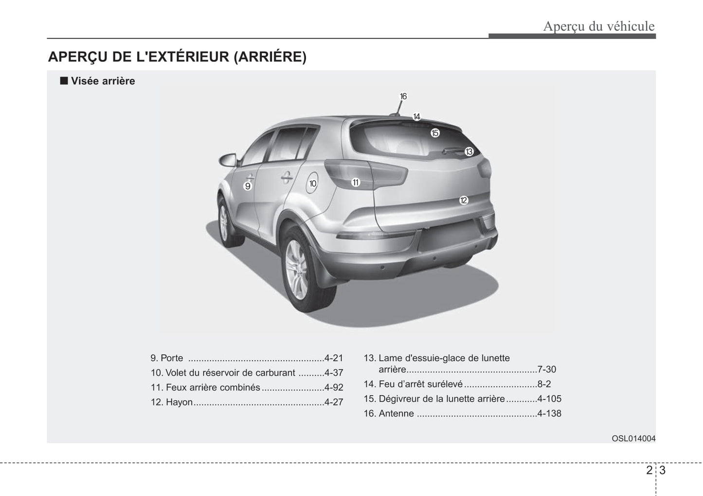 2014-2016 Kia Sportage Manuel du propriétaire | Français
