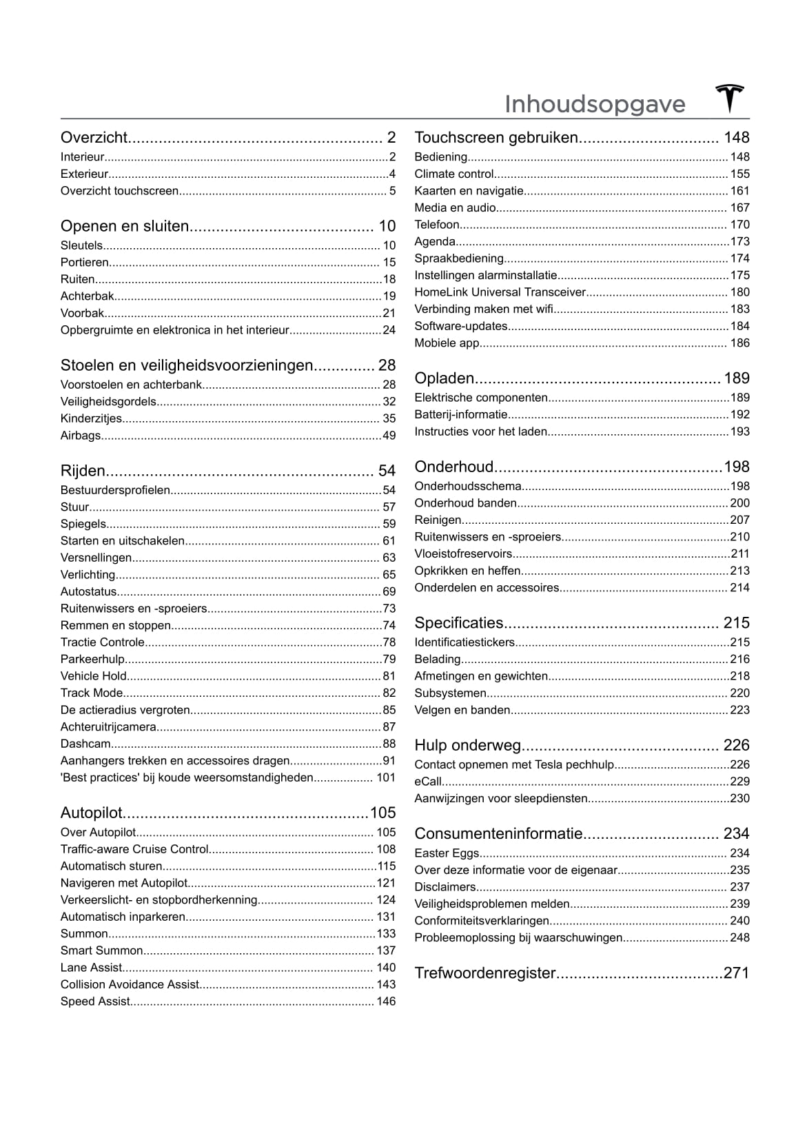 2020 Tesla Model 3 Owner's Manual | Dutch