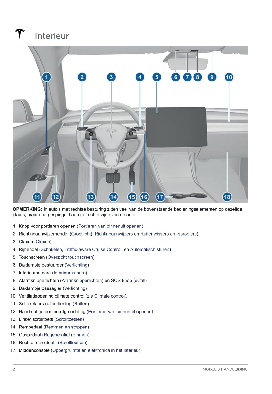 2020 Tesla Model 3 Owner's Manual | Dutch