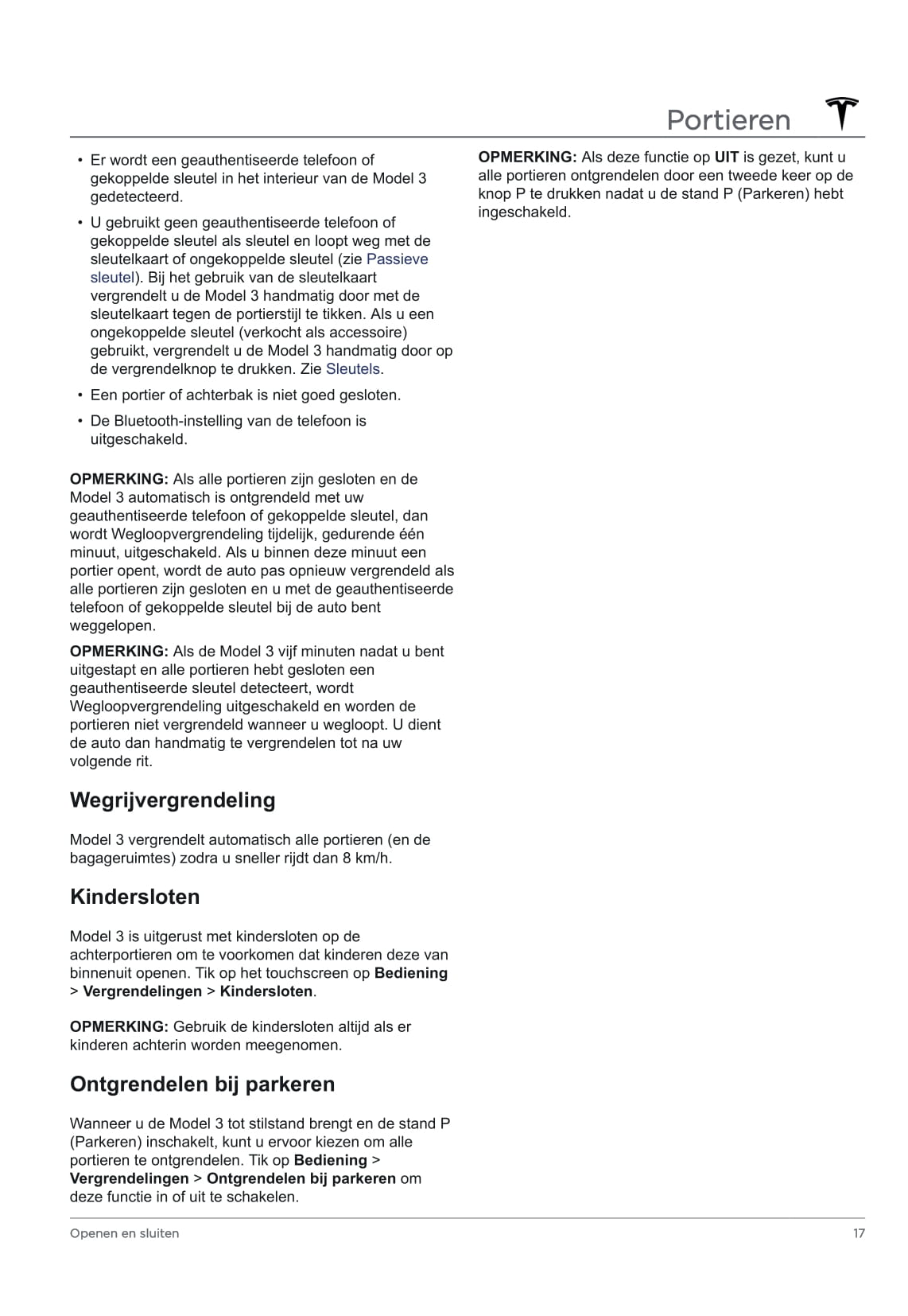 2020 Tesla Model 3 Owner's Manual | Dutch