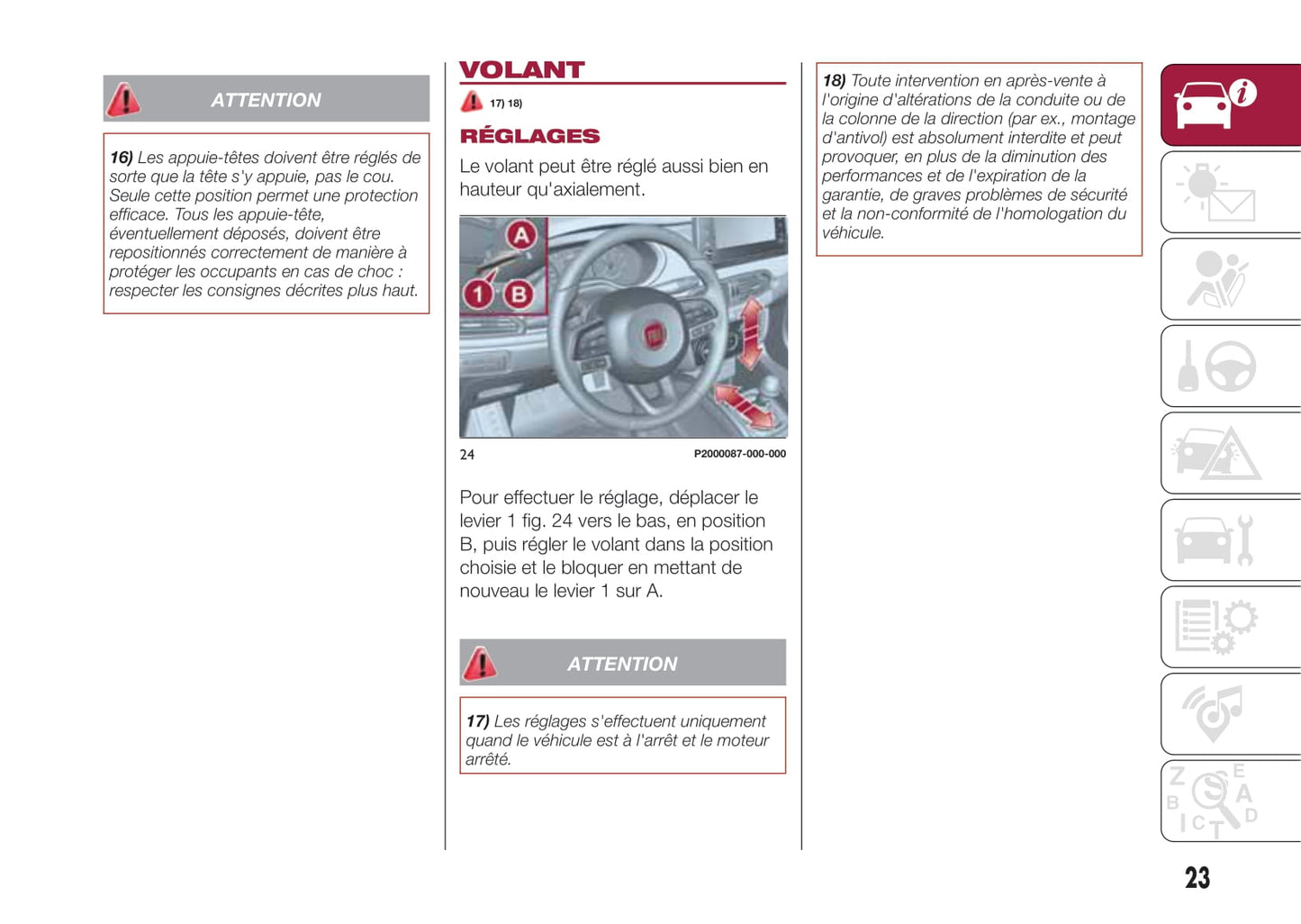 2017-2019 Fiat Tipo Stationwagon Manuel du propriétaire | Français
