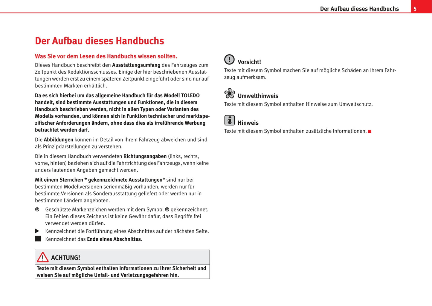 2004-2009 Seat Toledo Gebruikershandleiding | Duits
