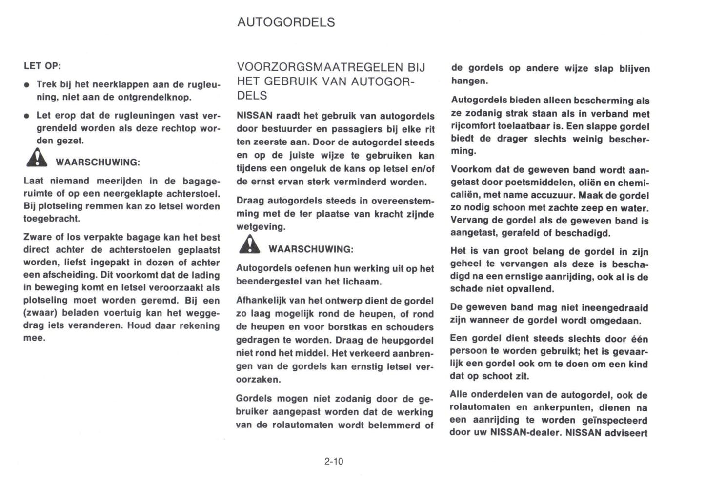 1992-1993 Nissan Micra Gebruikershandleiding | Nederlands
