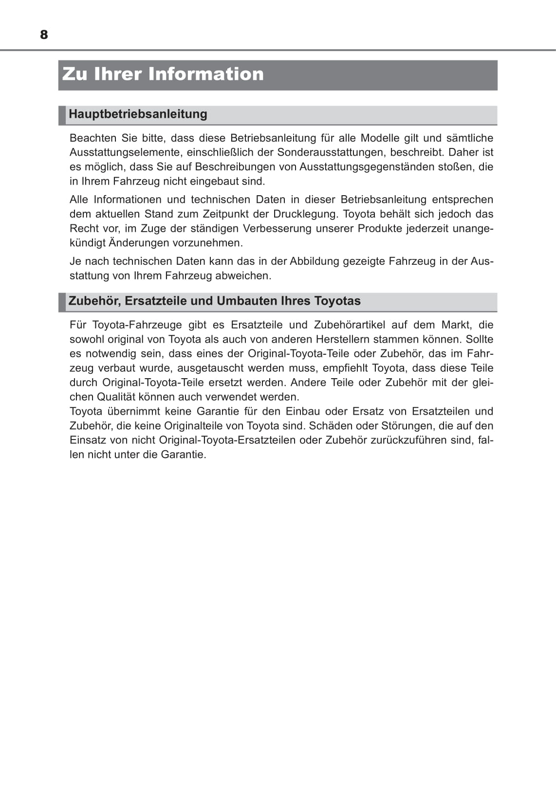 2016-2020 Toyota C-HR Manuel du propriétaire | Allemand