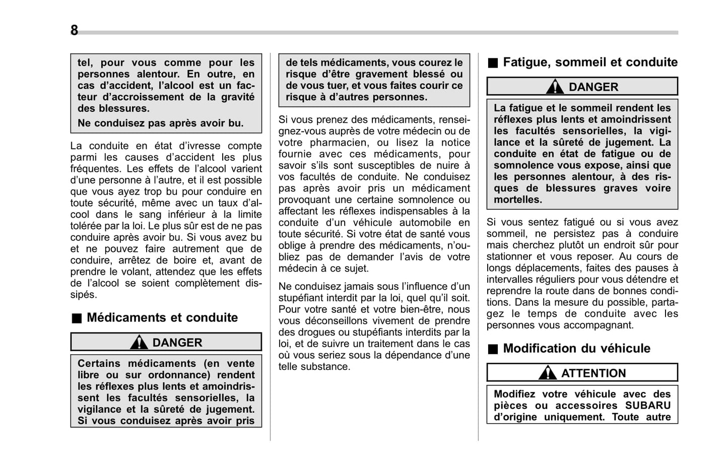 2010-2014 Subaru Impreza Manuel du propriétaire | Français
