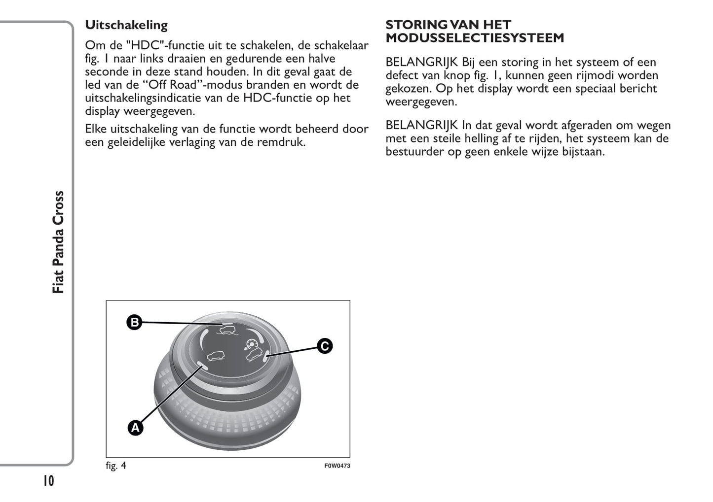 2014-2015 Fiat Panda Cross Bedienungsanleitung | Niederländisch